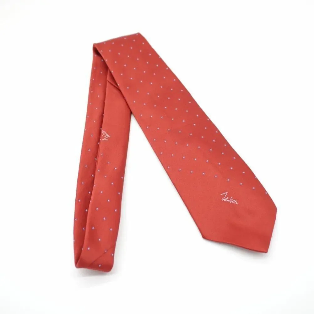 John Weitz Signature Red Woven‎ Silk Blend Tie Short